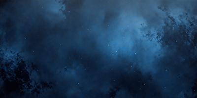 The primary subject of the image is a blue sky filled with stars. The setting is a night sky, and the visual style is a painting or drawing. The colors and mood are predominantly blue, with a sense of tranquility and wonder.