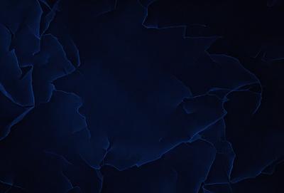 The primary subject of the image is a blue, cracked, and textured surface. The setting is a dark, blue-toned environment, which creates a moody atmosphere. The visual style is a combination of a photo and digital art, as the surface appears to be a blend of both. The colors and mood of the image are predominantly dark and mysterious, with the blue hue adding a sense of depth and intrigue.