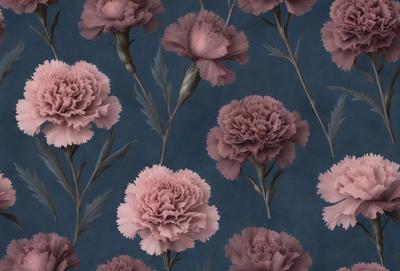 The primary subject of the image is a close-up of a pink flower, which is the main focus of the image. The setting is a blue background, which provides a contrasting color to the pink flower. The visual style of the image is a painting, which gives it a more artistic and detailed appearance. The dominant colors in the image are pink and blue, creating a calm and serene atmosphere.