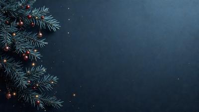 The primary subject of the image is a tree with blue lights on it, creating a festive and magical atmosphere. The setting is a dark background, which contrasts with the bright blue lights on the tree. The visual style is a combination of a photo and digital art, as the tree is depicted with a blue glow, and the overall mood is one of wonder and enchantment.