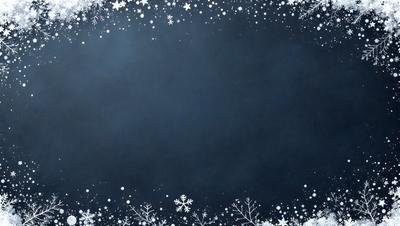 The primary subject of the image is a blue background with white snowflakes scattered across it. The setting is a winter scene, and the visual style is a digital art or illustration. The dominant colors are blue and white, creating a calm and serene atmosphere.