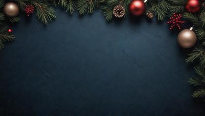 The primary subject of the image is a blue wall with a Christmas tree decoration on it. The setting is a room with a blue background, and the visual style is a photo. The dominant colors are blue and green, creating a calm and festive atmosphere.