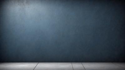 The primary subject of the image is a blue wall with a white floor. The setting is a room with a blue wall and a white floor. The visual style is a photo, and the colors and mood are predominantly blue and white.