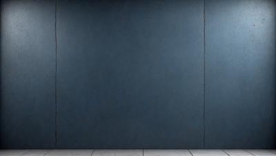 The primary subject of the image is a blue wall with a wooden floor. The setting is a room with a blue wall, and the visual style is a photo. The dominant colors are blue and brown, creating a calm and serene atmosphere.