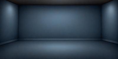 The primary subject of the image is a blue wall. The setting is a dark room, and the visual style is a photo. The dominant colors are blue and black, creating a moody atmosphere.