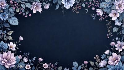 The primary subject of the image is a blue background with a floral pattern. The setting is a dark blue background, which creates a contrast with the floral pattern. The visual style is a combination of digital art and illustration, as the floral pattern is intricately designed and the background is a solid color. The colors and mood of the image are predominantly dark and moody, with the blue background and the floral pattern providing a sense of depth and complexity.