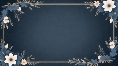 The primary subject of the image is a blue background with a decorative frame featuring a wreath. The setting is a blue background, and the visual style is a digital art or illustration. The dominant colors are blue and green, creating a calm and serene atmosphere.