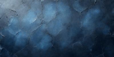 The primary subject of the image is a blue background with a texture that resembles a cracked or peeling wall. The setting is a dark, moody environment that contrasts with the bright blue color of the background. The visual style is a combination of digital art and illustration, creating a unique and intriguing appearance. The colors and mood of the image are predominantly dark and dramatic, with the blue background providing a striking contrast to the textured surface.
