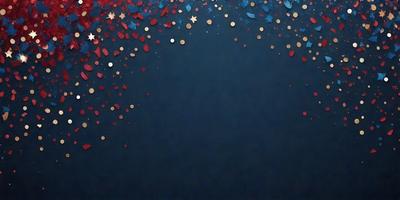 The primary subject of the image is a blue background with a pattern of stars and gold confetti. The setting is a dark blue background, and the visual style appears to be a digital art or illustration. The colors and mood of the image are predominantly dark blue and gold, creating a sense of depth and sophistication.