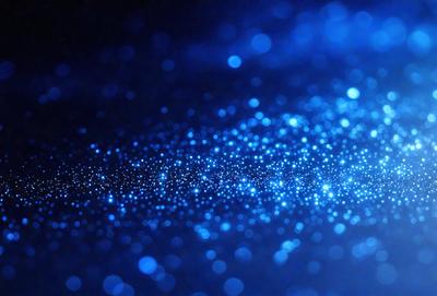 The primary subject of the image is a blue background with a pattern of bright blue lights. The setting appears to be a dark space, possibly a night sky or a dark room. The visual style of the image is a combination of a photo and digital art, creating a unique and captivating effect. The colors and mood of the image are predominantly blue, creating a sense of calmness and tranquility.