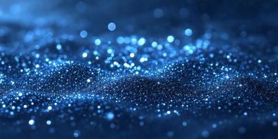 The primary subject of the image is a blue background with a pattern of blue and white lights. The setting appears to be a dark, starry night, with the blue lights creating a mesmerizing effect. The visual style of the image is a combination of a photo and digital art, as the blue and white lights are arranged in a visually appealing manner. The colors and mood of the image are predominantly blue, creating a serene and calming atmosphere.