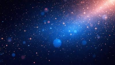 The primary subject of the image is a beautiful blue starry sky filled with bright stars. The setting is a dark, star-filled night sky, creating a serene and peaceful atmosphere. The visual style of the image is a combination of a photo and digital art, as it captures the beauty of the night sky with a touch of creativity. The colors and mood of the image are predominantly blue, with the stars adding a sense of wonder and tranquility to the scene.