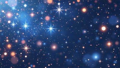 The primary subject of the image is a beautiful and vibrant night sky filled with stars. The setting is a dark, star-filled background, creating a sense of depth and space. The visual style is a combination of a photo and digital art, as the image captures the beauty of the night sky while also showcasing the intricate details of the stars. The colors and mood of the image are predominantly blue and serene, evoking a sense of wonder and tranquility.