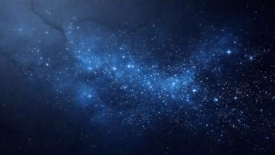 The primary subject of the image is a beautiful, star-filled night sky. The setting is a dark, blue background, which contrasts with the bright stars. The visual style is a combination of a photo and digital art, creating a stunning and realistic representation of the night sky. The colors and mood of the image are predominantly dark and serene, with the stars providing a sense of wonder and tranquility.