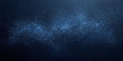 The primary subject of the image is a beautiful, star-filled night sky. The setting is a dark, blue background, which contrasts with the bright stars. The visual style is a combination of a photo and digital art, creating a captivating and artistic representation of the night sky. The colors and mood of the image are predominantly dark and serene, with the stars providing a sense of wonder and tranquility.