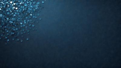 The primary subject of the image is a blue background with a pattern of blue and white beads. The setting is a dark blue background, which creates a contrast with the beads. The visual style is a close-up of the beads, showcasing their intricate pattern. The colors and mood of the image are predominantly dark and moody, with the blue beads providing a touch of brightness and contrast.