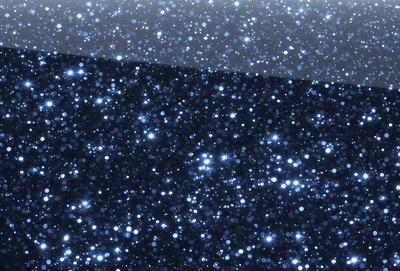 The primary subject of the image is a blue background with a pattern of white stars. The setting appears to be a night sky, and the visual style is a combination of a photo and digital art. The dominant colors are blue and white, creating a serene and peaceful atmosphere.