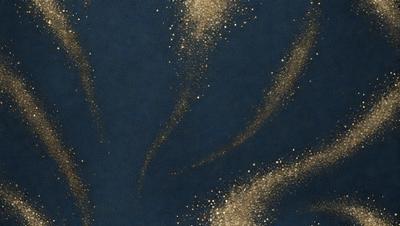 The primary subject of the image is a blue background with gold glittery stars scattered across it. The setting appears to be a dark room, and the visual style is a combination of digital art and illustration. The dominant colors are blue and gold, creating a sense of depth and a warm, inviting atmosphere.