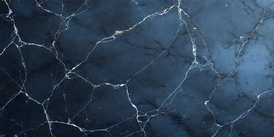 The primary subject of the image is a marble wall with a blue tint. The setting is a room with a black and white marble floor. The visual style is a close-up of the marble wall, showcasing its texture and patterns. The colors and mood of the image are predominantly black and white, giving it a classic and elegant appearance.
