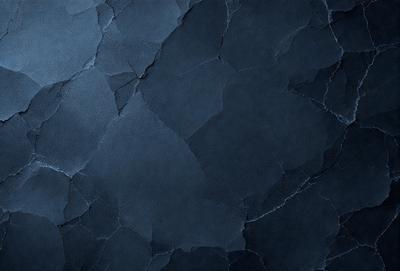 The primary subject of the image is a blue background with a pattern of peeling paint. The setting is a dark, moody environment, and the visual style is a close-up of the peeling paint. The colors and mood of the image are predominantly dark and dramatic, with the blue background providing a contrasting element.