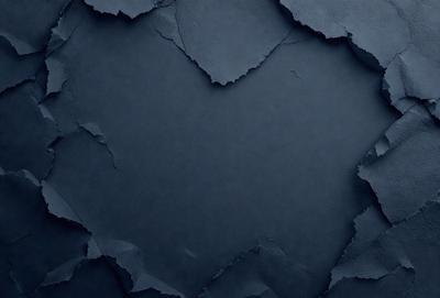 The primary subject of the image is a black background with a heart-shaped hole in it. The setting is a dark, possibly textured, surface. The visual style is a close-up of the heart-shaped hole, which creates a sense of depth and intrigue. The colors are predominantly black, with the heart-shaped hole being the only visible color. The overall atmosphere is mysterious and captivating.