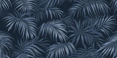 The primary subject of the image is a pattern of palm trees, which are the main objects in the scene. The setting is a blue background, which adds to the overall visual style. The image is a digital art or illustration, showcasing the palm trees in a detailed and intricate manner. The dominant colors are blue and green, creating a calm and serene atmosphere.