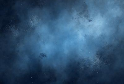 The primary subject of the image is a blue, cloudy sky filled with stars. The setting is a dark, cloudy night, with the sky serving as the background. The visual style is a combination of a photo and digital art, creating a unique and captivating atmosphere. The dominant colors are blue and black, with the stars adding a touch of white. The overall mood is one of wonder and awe, as the viewer is drawn into the vastness of the night sky.