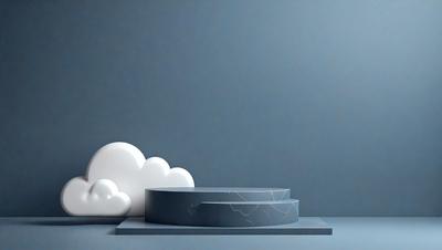 The primary subject of the image is a large, white cloud. The cloud is positioned in the middle of the scene, with a blue background behind it. The visual style of the image is a combination of photo and digital art, creating a unique and artistic representation of the cloud. The colors and mood of the image are predominantly blue and calm, with the cloud serving as the focal point of the composition.