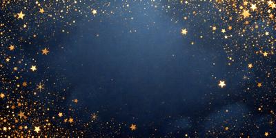 The primary subject of the image is the night sky, which is filled with stars. The setting is a dark, star-filled sky, and the visual style is a combination of a photo and digital art. The colors and mood of the image are predominantly dark and serene, with the stars providing a sense of wonder and tranquility.