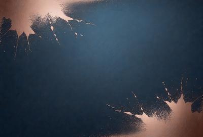 The primary subject of the image is a blue background with a pink splash or paint mark on it. The setting appears to be a dark room, and the visual style is a combination of a photo and a digital art or illustration. The colors and mood of the image are predominantly dark and moody, with the pink splash adding a touch of contrast and interest to the scene.