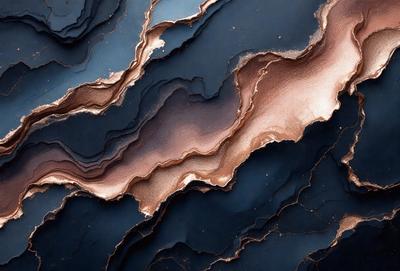 The image features a close-up of a black and gold rock formation, possibly a piece of art or a natural formation. The rock appears to be textured and has a metallic appearance. The primary subject is the rock, which is the focal point of the image. The setting is a black and gold rock formation, and the visual style is a close-up of the rock. The colors and mood of the image are predominantly black and gold, creating a striking and visually appealing composition.