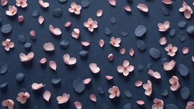 The primary subject of the image is a wall covered with a pattern of pink flowers. The setting is a blue background, which creates a striking contrast with the pink flowers. The visual style is a close-up of the flowers, showcasing their details and beauty. The colors and mood of the image are predominantly pink, creating a warm and inviting atmosphere.