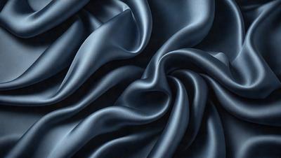 The primary subject of the image is a blue fabric, which is the main object, scene, or focus of the image. The setting or background is a dark blue surface, which provides a contrasting backdrop for the fabric. The visual style of the image is a close-up of the blue fabric, showcasing its texture and details. The colors and mood of the image are predominantly dark blue, creating a calm and serene atmosphere.