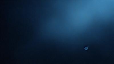 The primary subject of the image is a blue background with a white dot in the center. The setting appears to be a dark, starry night, with the white dot possibly representing a bright star or a planet. The visual style of the image is a combination of a photo and a digital art, creating a unique and captivating atmosphere. The colors and mood of the image are predominantly dark and moody, with the blue background and white dot providing a contrasting and eye-catching focal point.