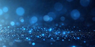 The primary subject of the image is a blue background with a pattern of blue lights. The setting appears to be a dark space, possibly a night sky. The visual style of the image is a digital art or illustration, as it features a unique and intricate pattern of blue lights. The colors and mood of the image are predominantly blue, creating a serene and calming atmosphere.
