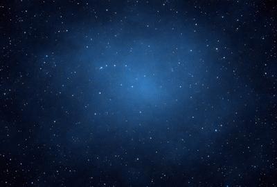 The primary subject of the image is a blue sky filled with stars. The setting is a dark, star-filled sky, and the visual style is a photo. The colors and mood of the image are predominantly dark and moody, with the blue sky and stars creating a sense of depth and mystery.