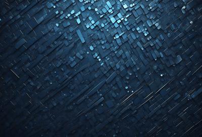 The primary subject of the image is a blue and black patterned background. The setting is a dark, blue-toned environment, possibly a night sky. The visual style is a combination of digital art and illustration, creating a unique and intricate design. The colors and mood of the image are predominantly dark and moody, with the blue and black tones adding a sense of depth and mystery to the scene.