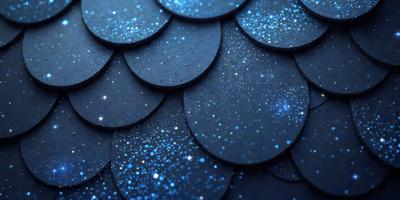 The primary subject of the image is a black background with a pattern of blue stars. The setting is a dark, starry night, and the visual style is a combination of a photo and digital art. The colors and mood are predominantly blue and dark, creating a sense of mystery and wonder.