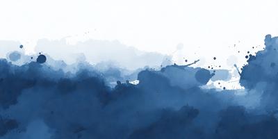 The primary subject of the image is a person, likely a musician, playing a guitar. The setting is a blue background, which adds a sense of depth and contrast to the scene. The visual style is a combination of a photo and digital art, creating a unique and artistic representation of the musician. The dominant colors are blue and white, giving the image a calm and serene atmosphere.
