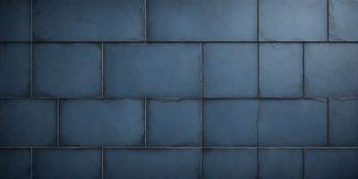 The primary subject of the image is a blue tile wall. The setting is a room with a blue tile wall, which serves as the background. The visual style is a photo, and the dominant colors are blue and gray. The overall atmosphere is calm and serene.