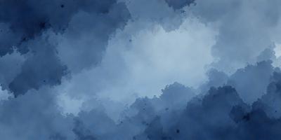 The primary subject of the image is a cloudy blue sky. The setting is a cloudy day with a blue sky, and the visual style is a painting or drawing. The colors and mood of the image are predominantly blue, creating a calm and serene atmosphere.