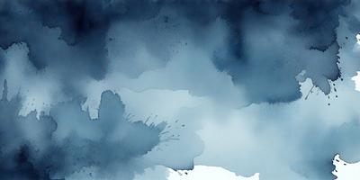 The primary subject of the image is a cloudy blue sky. The setting is a cloudy day, and the visual style is a painting or drawing. The colors and mood of the image are predominantly blue, creating a calm and serene atmosphere.