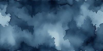 The primary subject of the image is a blue sky with clouds. The setting is a cloudy sky, and the visual style is a painting or drawing. The colors and mood of the image are predominantly blue, creating a calm and serene atmosphere.