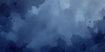 The primary subject of the image is a cloudy blue sky. The setting is a cloudy day, and the visual style is a painting or drawing. The colors and mood of the image are predominantly blue, creating a calm and serene atmosphere.