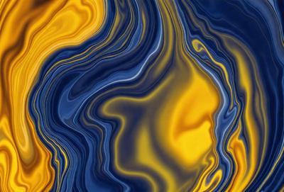 The primary subject of the image is a blue and yellow swirling pattern, which appears to be a digital art or illustration. The setting is a blue and yellow background, creating a vibrant and lively atmosphere. The visual style is a mix of digital art and illustration, with the swirling pattern being the main focus of the image. The colors and mood convey a sense of energy and movement, with the blue and yellow hues adding a sense of depth and dynamism to the scene.