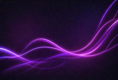 The primary subject of the image is a purple light or wave, which appears to be a digital art or illustration. The setting is a dark background, which adds to the overall mood of the image. The visual style suggests that the image is a creative and artistic representation of a purple light or wave.