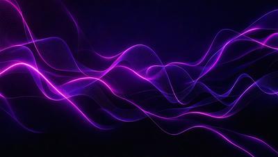 The primary subject of the image is a purple and pink light wave, which appears to be a digital art or illustration. The setting is a dark background, which contrasts with the vibrant colors of the light wave. The visual style suggests a modern and creative approach to art, with the light wave's movement and color creating a dynamic and visually appealing scene. The overall atmosphere is one of energy and movement, as the light wave appears to be in motion, adding a sense of dynamism to the image.