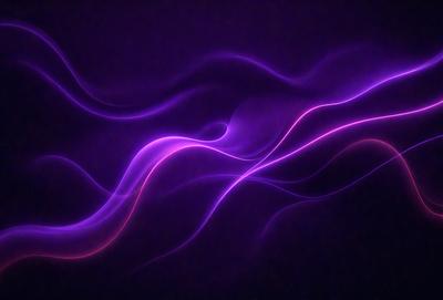 The primary subject of the image is a purple and pink light effect, which appears to be a digital art or illustration. The setting is a dark background, which contrasts with the vibrant colors of the light effect. The visual style suggests that the image is a creative and artistic representation of light, rather than a photo or a real-life scene. The dominant colors of the image are purple and pink, creating a mood of calmness and tranquility.
