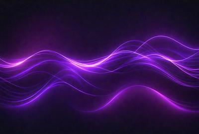 The primary subject of the image is a purple wave, which is the main focus of the scene. The wave is set against a dark background, creating a dramatic and moody atmosphere. The visual style of the image is a digital art or illustration, as it appears to be a computer-generated or hand-drawn representation of the purple wave. The colors and mood of the image are predominantly purple, with the wave's vibrant hue contrasting against the dark background.