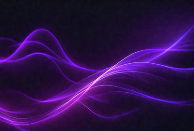 The primary subject of the image is a purple light or wave, which appears to be a digital art or illustration. The setting is a dark background, which contrasts with the purple light. The visual style suggests that the image is a creative and artistic representation of the purple light. The colors and mood of the image are predominantly purple, creating a sense of depth and intrigue.